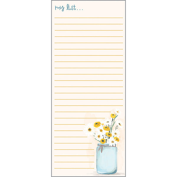 List Pad- Jar of Daisies, Gina B Designs