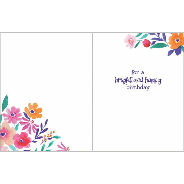 Birthday card - Brite Magenta Flowers, Gina B Designs