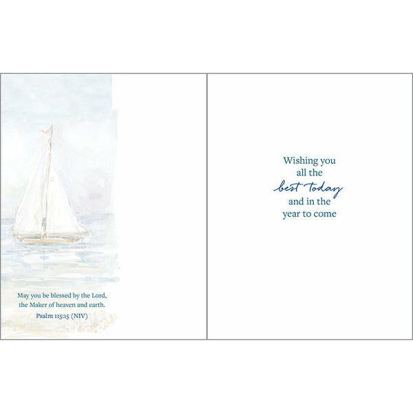 {with scripture} Birthday card - Sailboats & Gulls, Gina B Designs