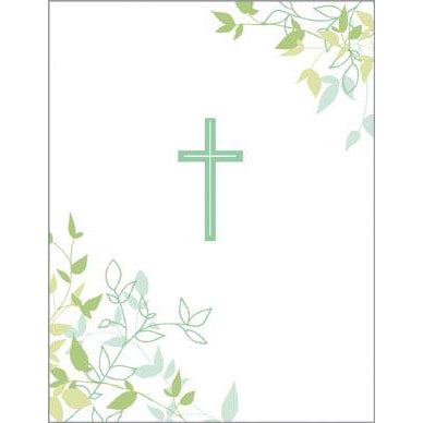 {with scripture} Religious Card - Cross/Leaves, Gina B Designs