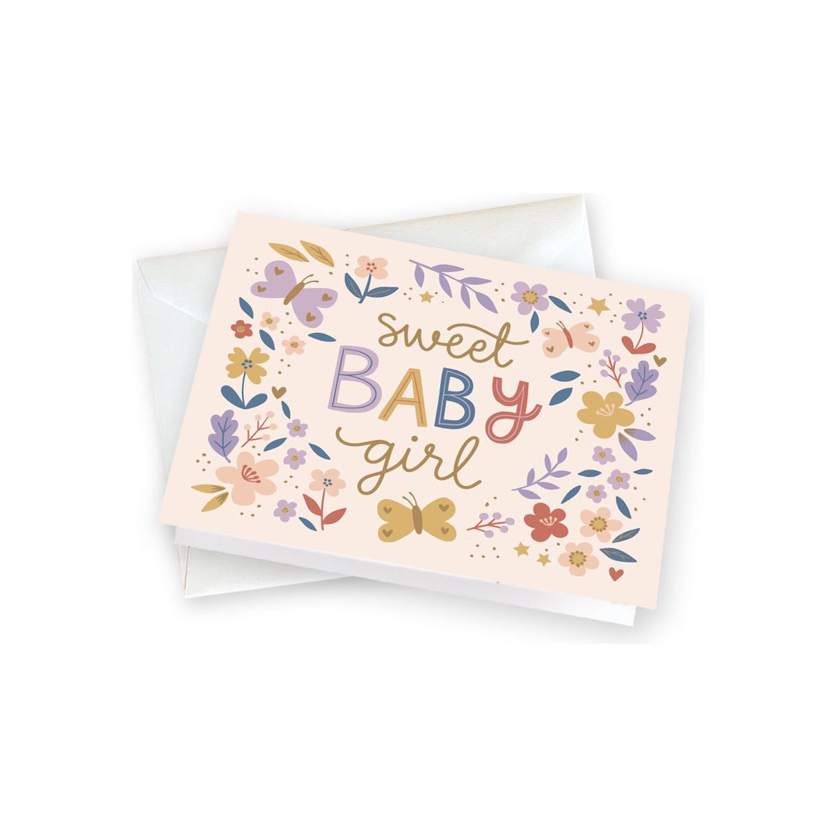 Gift Enclosures - Baby Girl Flowers