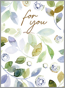 Gift Enclosures - Blue Green Leaves