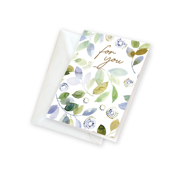 Gift Enclosures - Blue Green Leaves