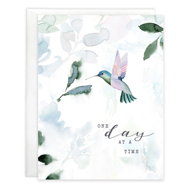 Thinking of You Card - Leaves/Hummingbird