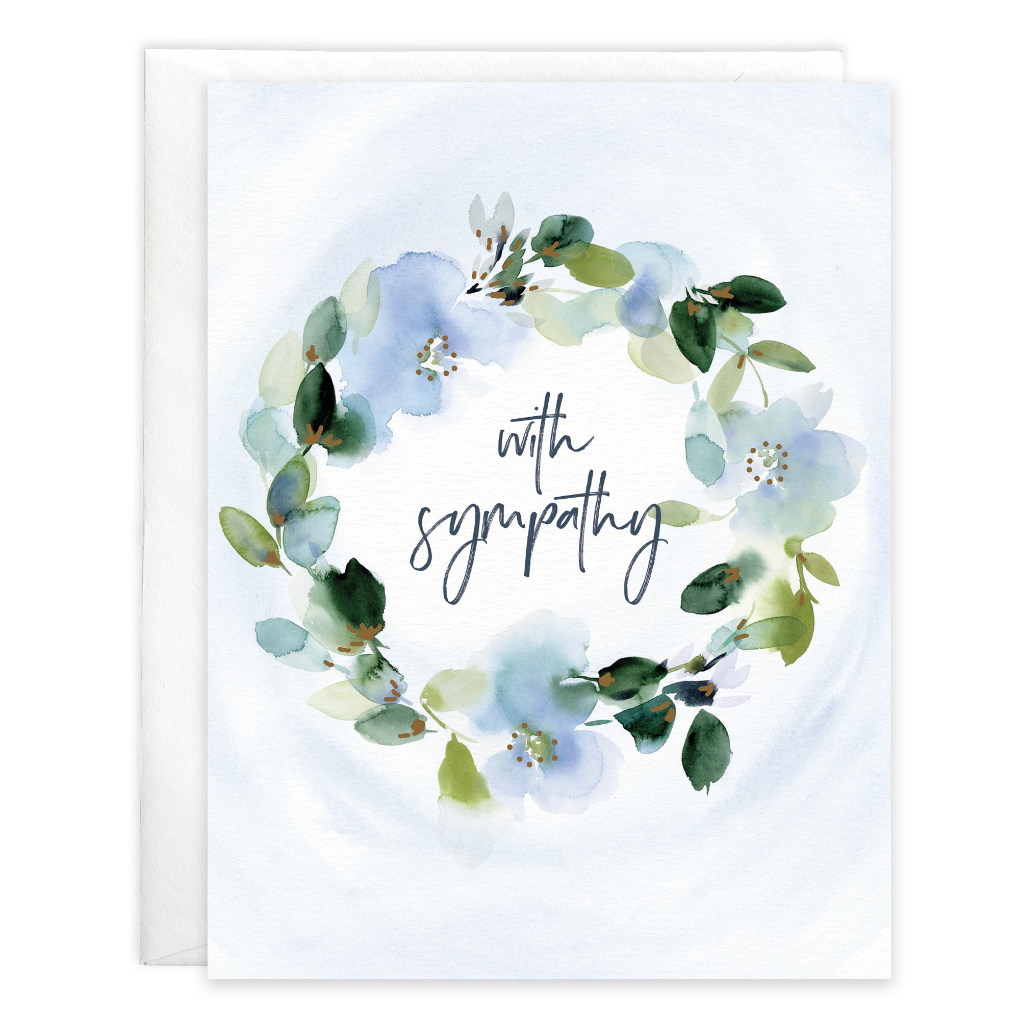 Sympathy card - Soft Blue Wreath