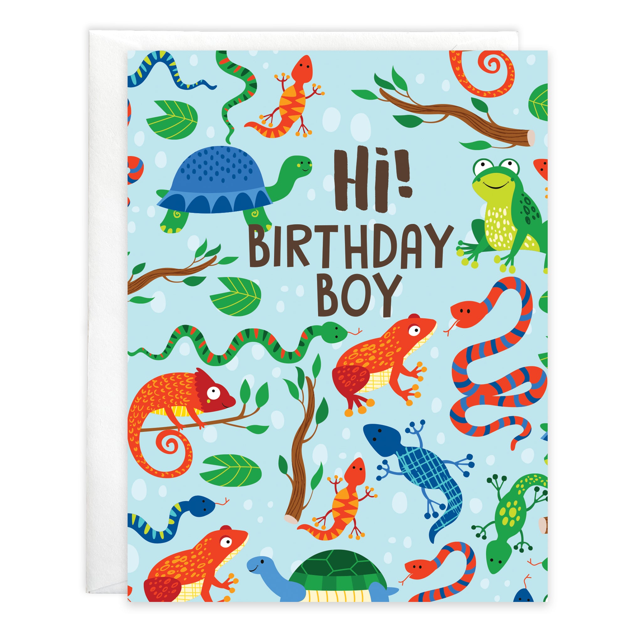 Birthday card - Turtles and Lizards