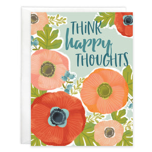 Thinking of You Card - Red/Orange Poppies