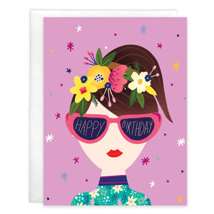 Birthday card - Sunglasses Girl