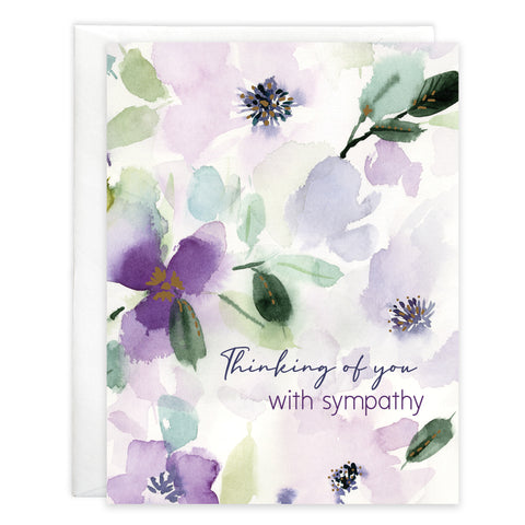 Sympathy card - Purple Floral