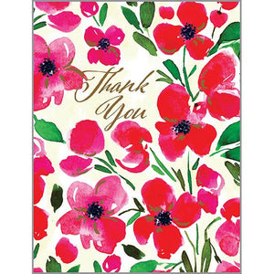 Thank You card - Red Poppies