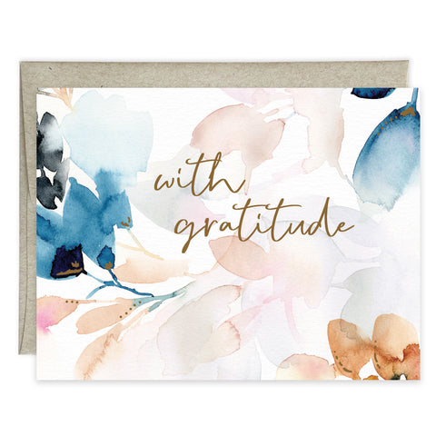 Thank You card  - Soft Leaves