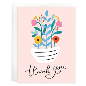 Thank You card  - Black & White Striped Pot