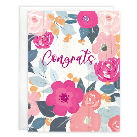 Congratulations card - Magenta Roses