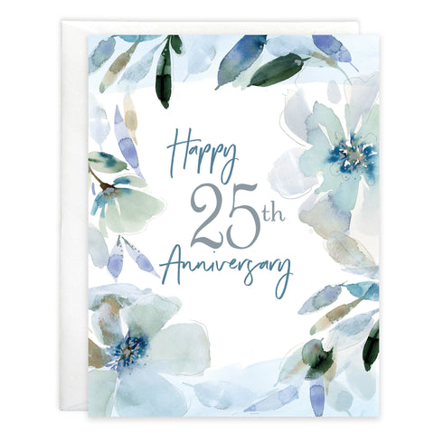 Anniversary card - 25th Anniversary Flowers - 25 Years