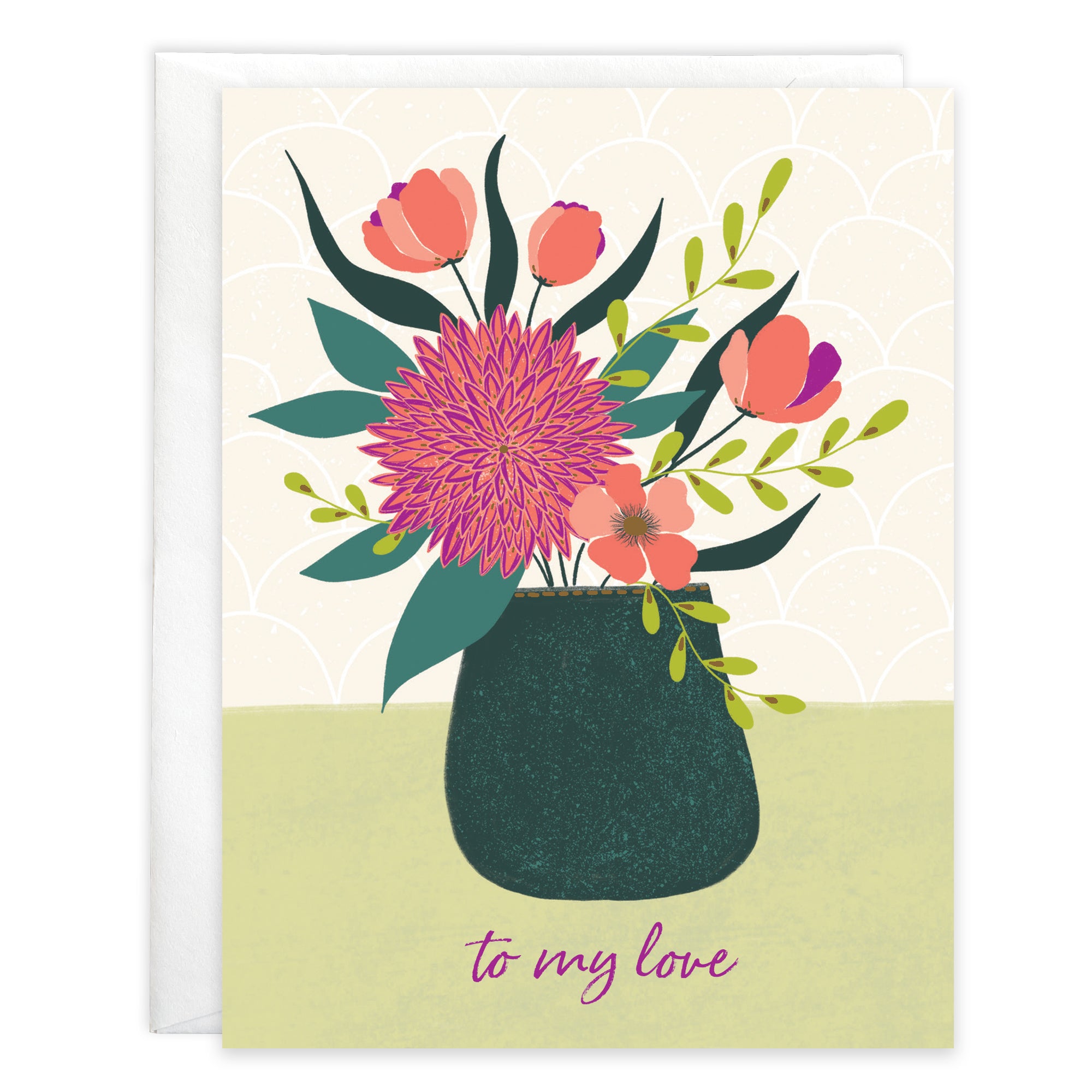 Anniversary card - Vase of Lovely Flowers