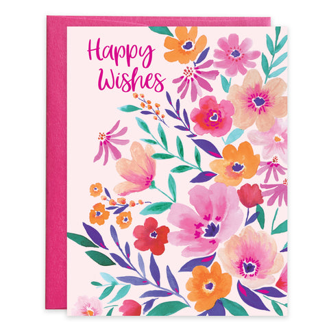 Birthday card - Brite Magenta Flowers