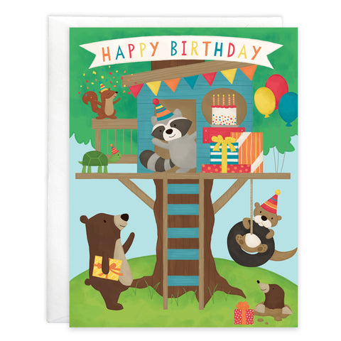 Birthday card - Treehouse Party
