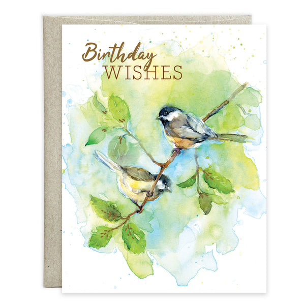 Birthday card - Summer Chickadees