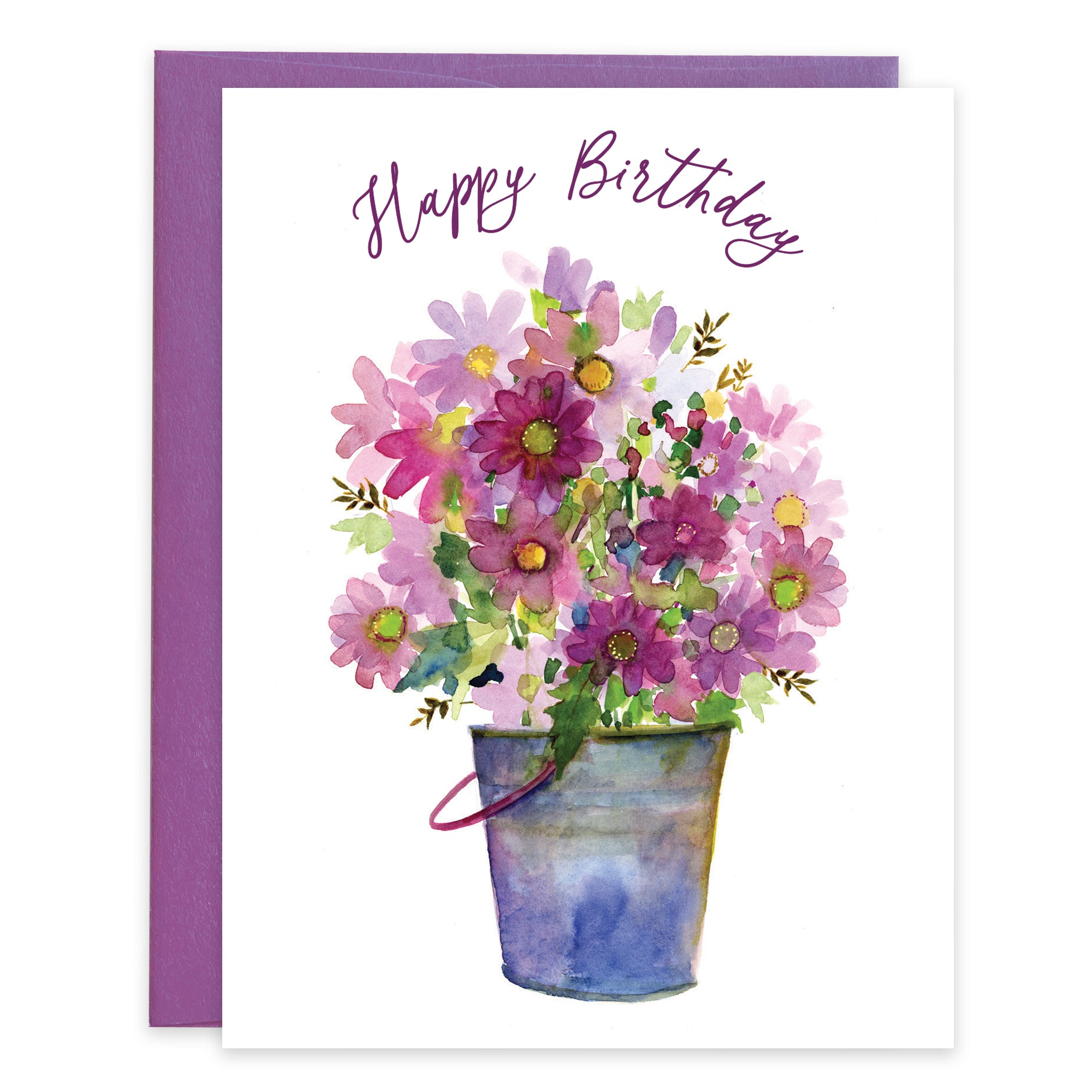 Birthday card - Bucket of Flowers