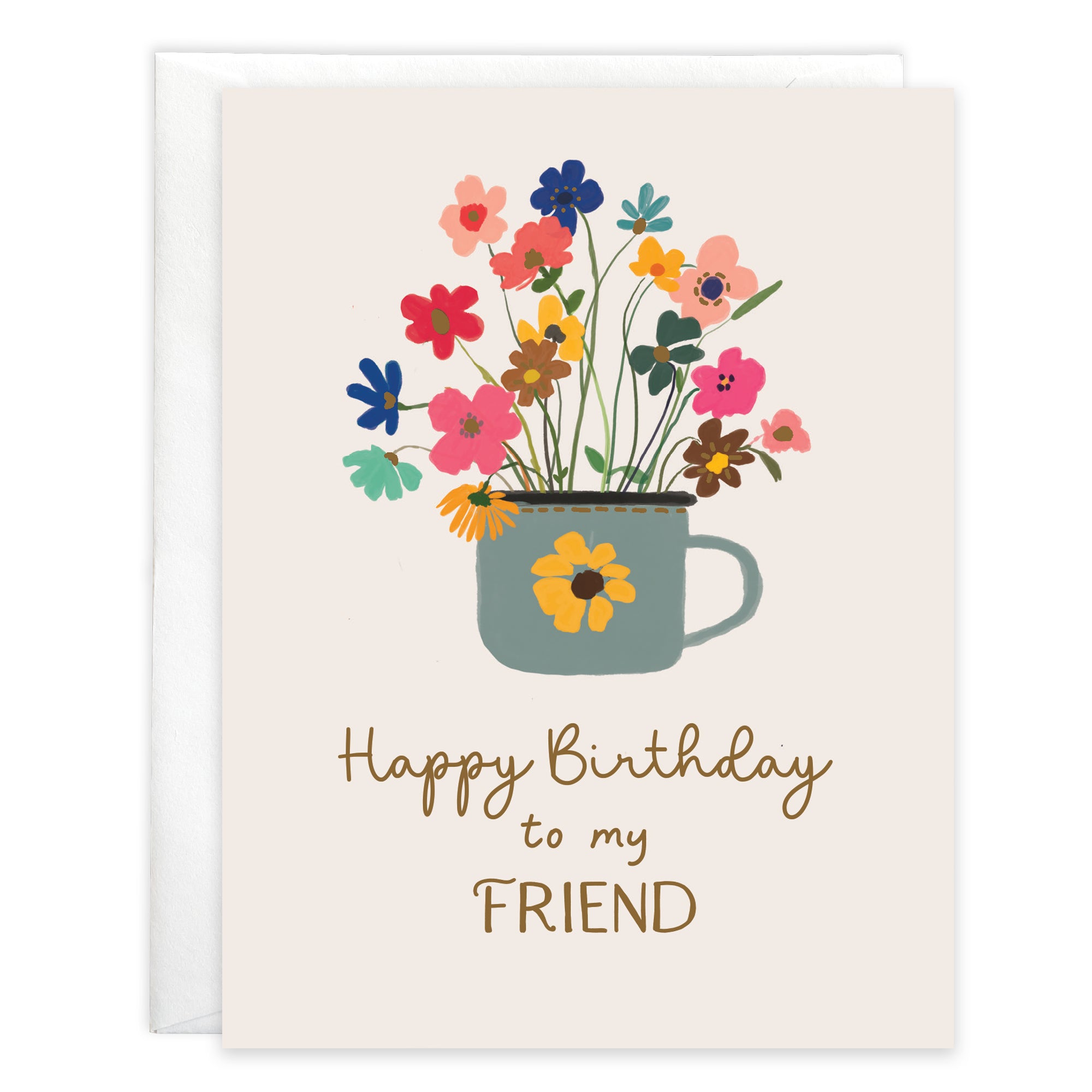 Birthday card - Cup of Flowers