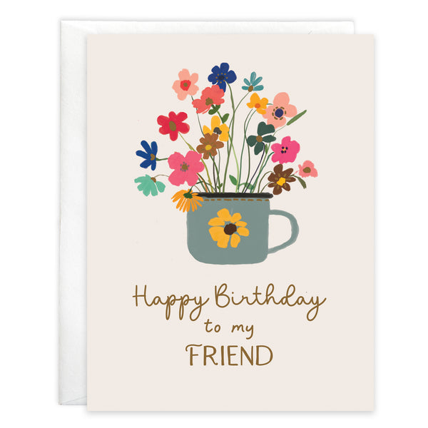 Birthday card - Cup of Flowers