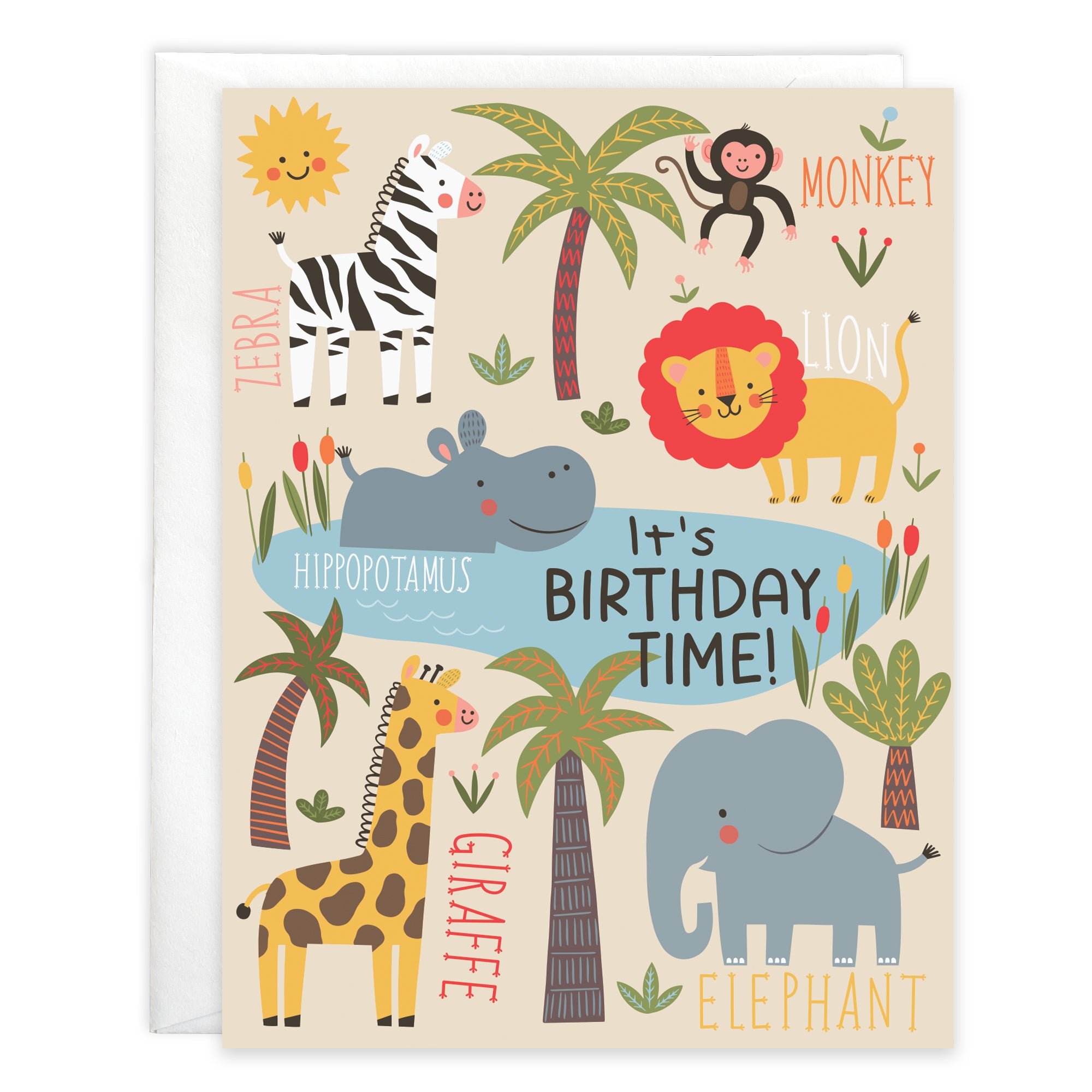 Birthday card - Cute Jungle Animals