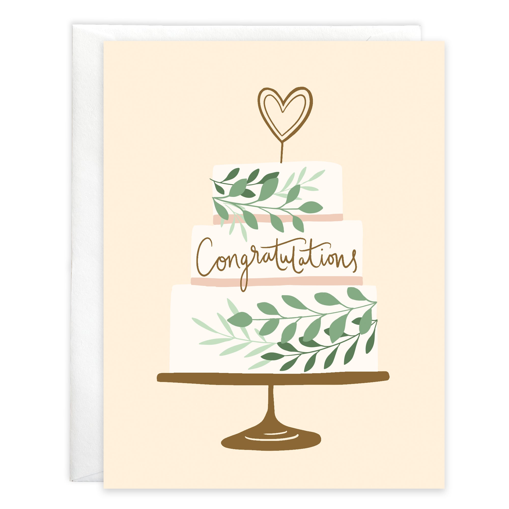 Wedding card - Heart A Top Cake