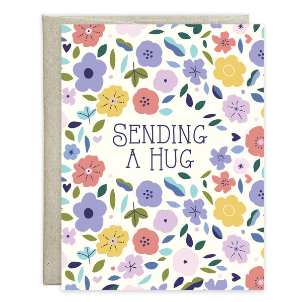 Thinking of You card - Sweet Purple Flowers