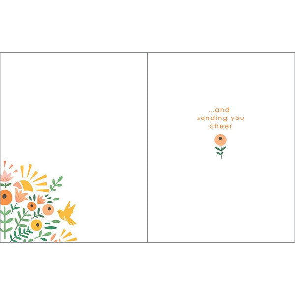 Thinking of You card - Sunshine & Flowers