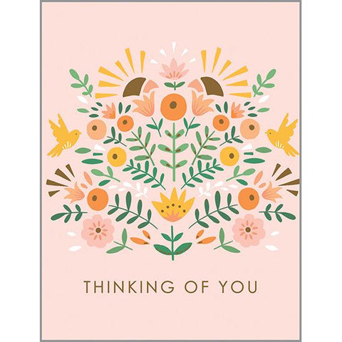Thinking of You card - Sunshine & Flowers
