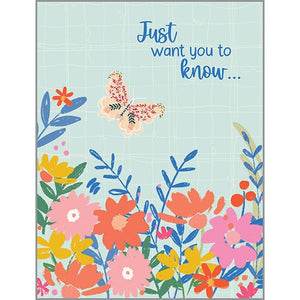 Thinking of You card - Friendly Butterflies & Flowers