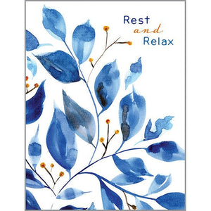 Get Well card  - Blue Leaves