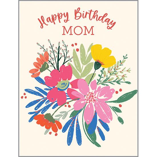 Birthday card - Mom Cheery Flowers