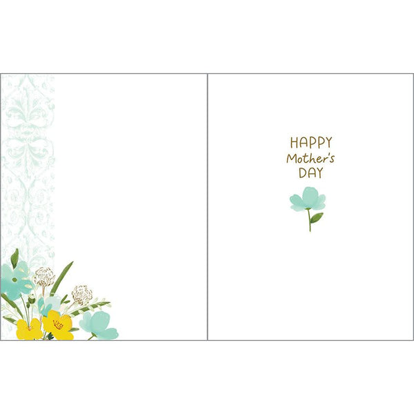 Mother's Day card - Teal and Yellow Flower Vase, Gina B Designs