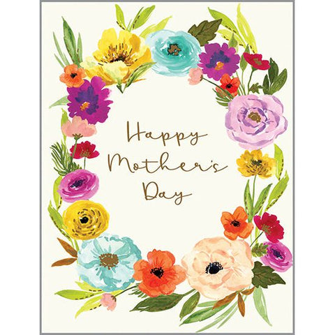 Mother's Day card - Mom Floral Wreath, Gina B Designs