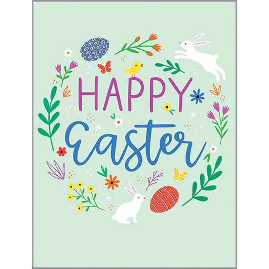Easter Card - Bunny Wreath, Gina B Designs