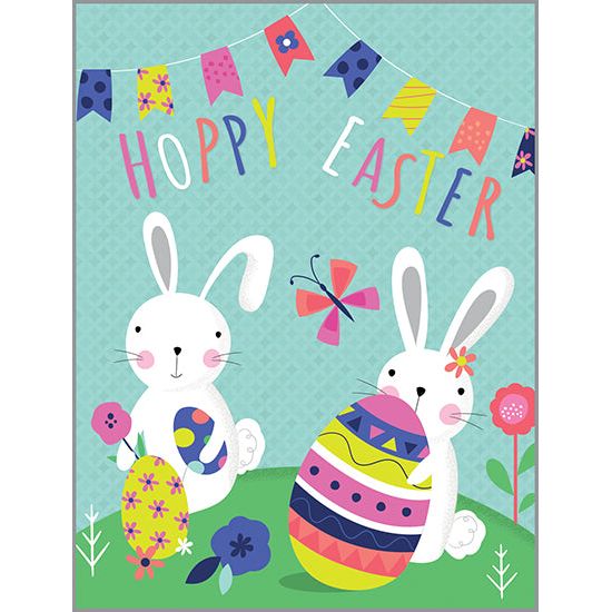 Easter Card - Bunnies and Eggs, Gina B Designs