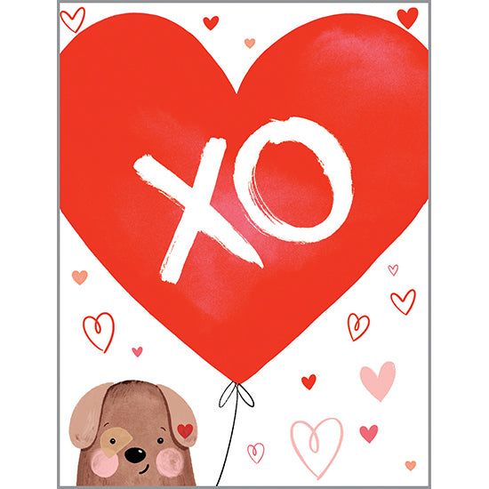 Valentine card - Puppy & Balloon