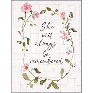 Sympathy card  - She Pink Flower Wreath, Gina B Designs