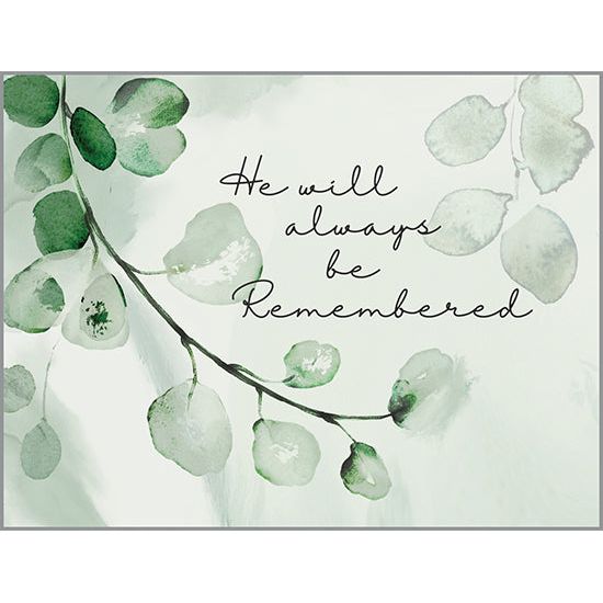 Sympathy card  - He Eucalyptus, Gina B Designs