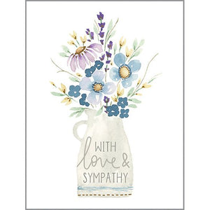 Sympathy card  - Pitcher of Flowers, Gina B Designs