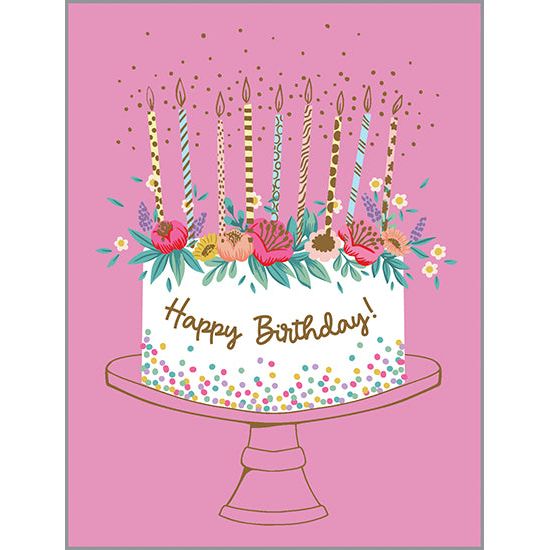 Birthday card  - Flower Birthday Cake, Gina B Designs
