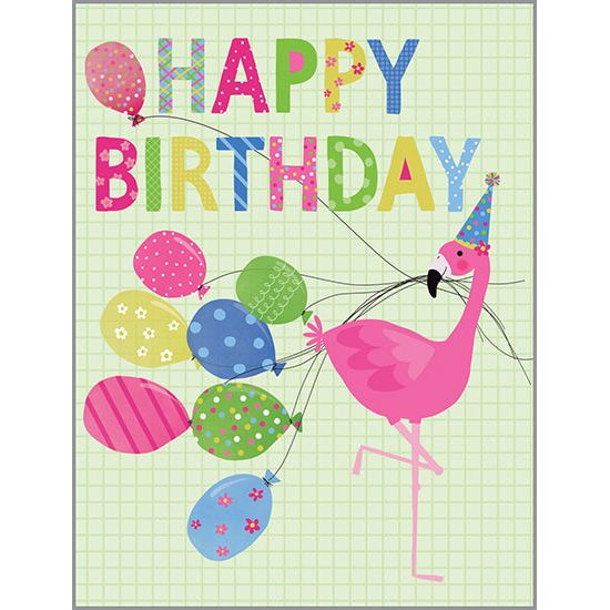 Birthday card  - Flamingo, Gina B Designs
