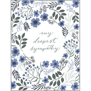 Sympathy card  - Deepest Blue Flowers, Gina B Designs
