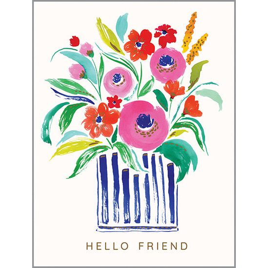 Thinking of You Friend card - Painterly Bloom Vase – Gina B Designs