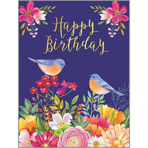 Birthday card  - Bluebirds/Flowers, Gina B Designs