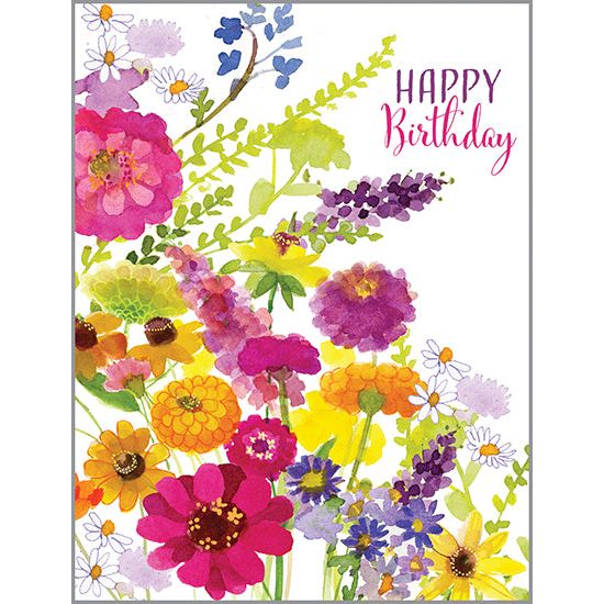 Birthday card  - Summer Flowers, Gina B Designs