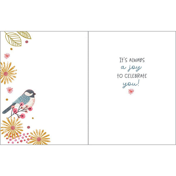 Birthday card  - Chickadee Flowers, Gina B Designs