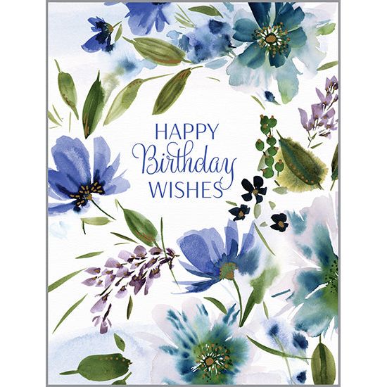 Birthday card  - Blue Blooms, Gina B Designs