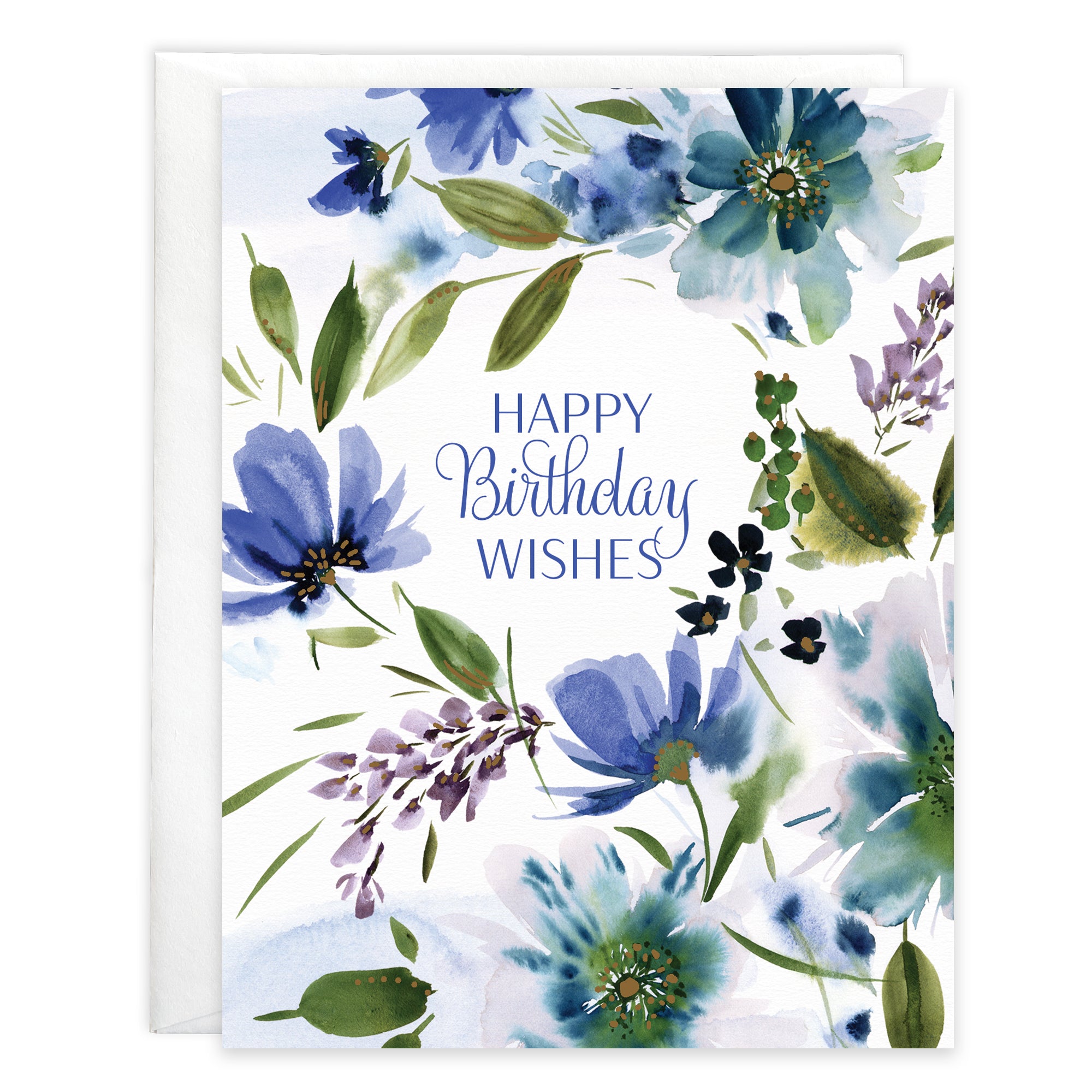 Birthday card  - Blue Blooms